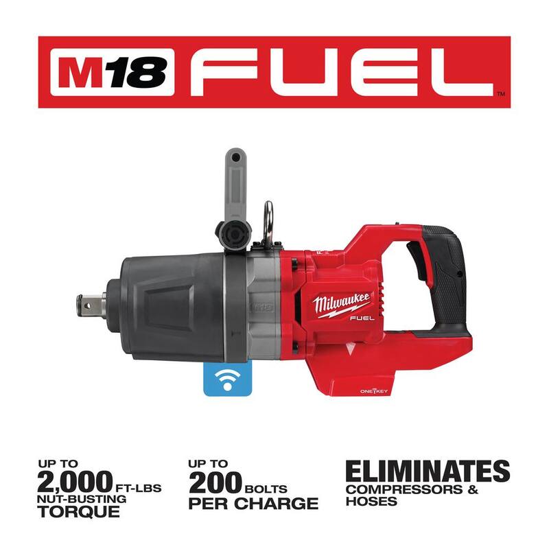 Llave de impacto alámbrica Milwaukee M18 FUEL de 18V con tecnología de ion de litio sin escobillas de 1 pulgada con mango en D (solo herramienta) - 2868-20