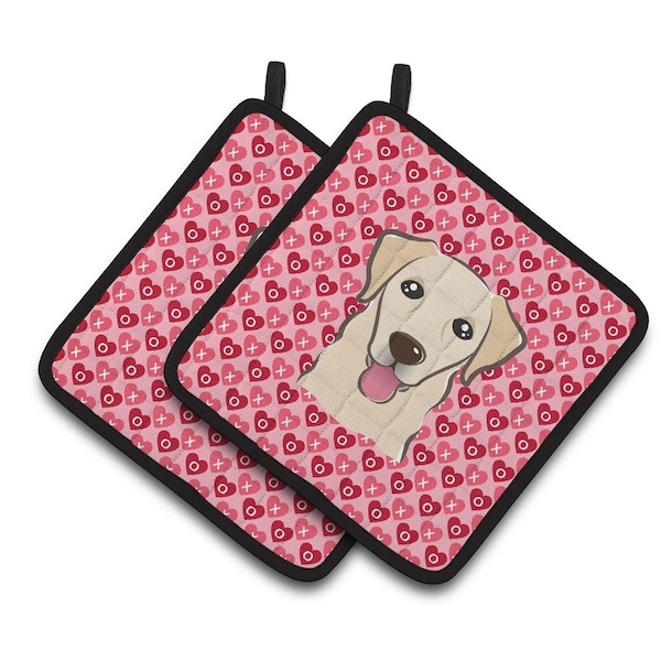Carolines Treasures Golden Retriever Hearts Pair of Pot Holders - BB5322PTHD