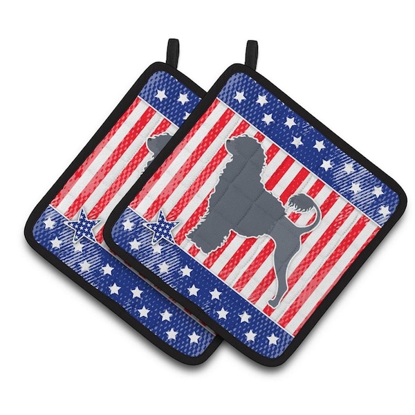 Carolines Treasures USA Patriotic Portuguese Water Dog Pair of Pot Holders - BB3368PTHD