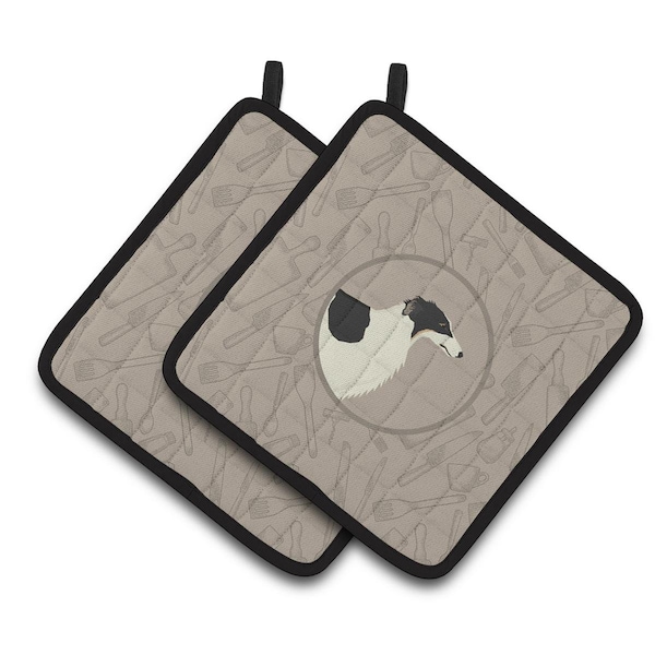 Carolines Treasures Borzoi In the Kitchen Pair of Pot Holders - CK2171PTHD