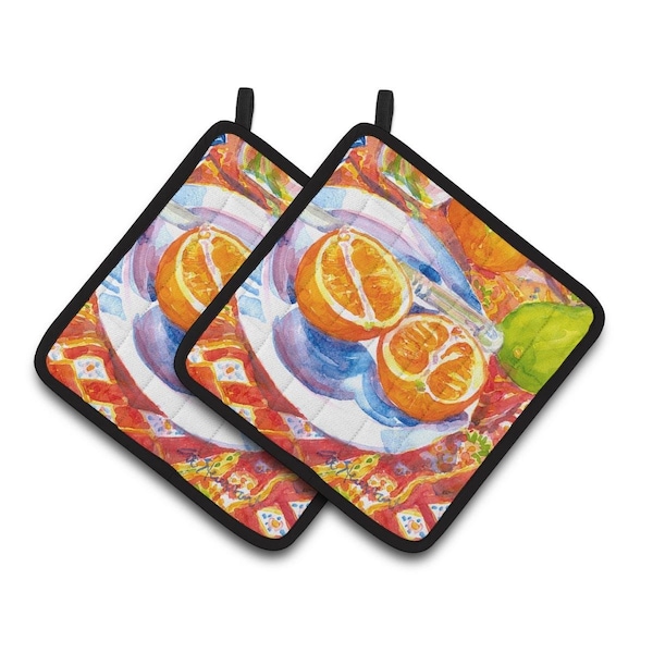 Carolines Treasures Florida Oranges Sliced For Breakfast Pair of Pot Holders - 6035PTHD