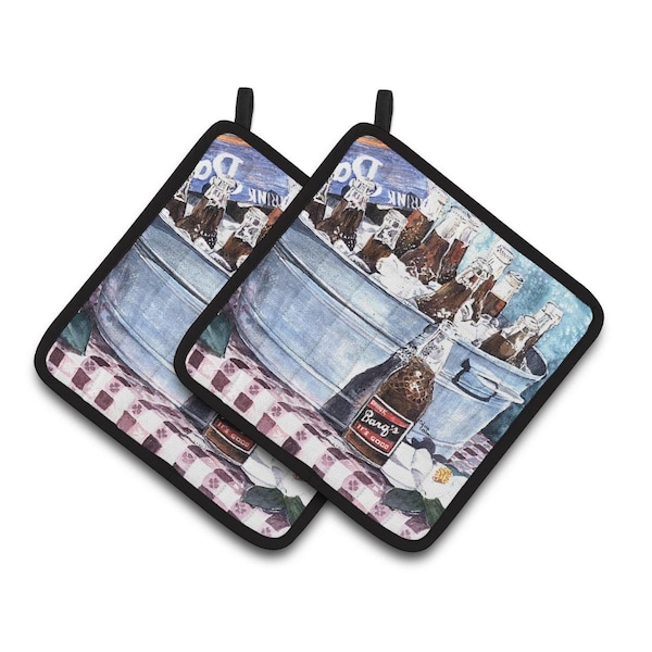 Carolines Treasures Barqs & Old Washtub Pair of Pot Holders - 1003PTHD