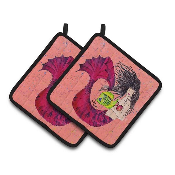 Carolines Treasures Mermaid Pair of Pot Holders, 7.5 x 3 x 7.5 in. - 8338PTHD