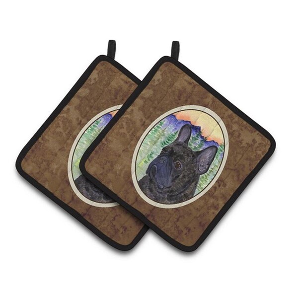 Carolines Treasures French Bulldog Pair of Pot Holders, 7.5 x 3 x 7.5 in. - SS8257PTHD