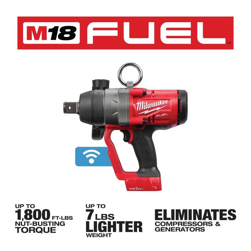 Milwaukee M18 FUEL ONE-KEY Llave de impacto inalámbrica de 18V con tecnología de litio y motor sin escobillas de 1 pulgada con anillo de fricción (solo herramienta) - 2867-20.