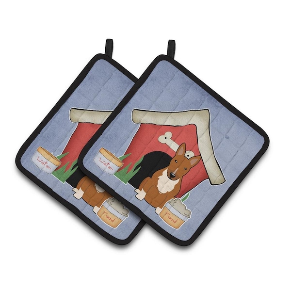 Carolines Treasures Dog House Collection Bull Terrier Red Pair of Pot Holders - BB2888PTHD