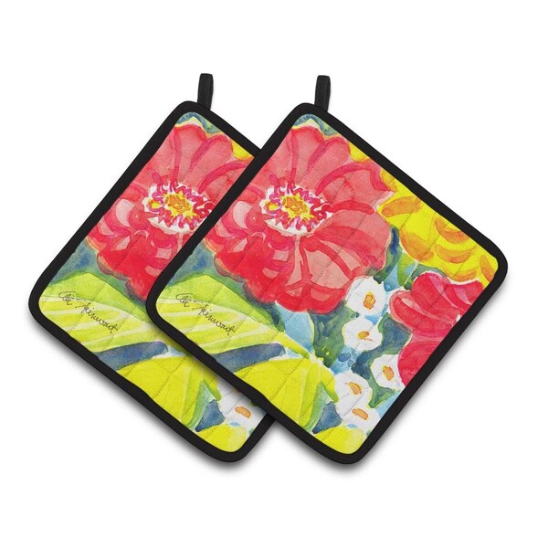 Carolines Treasures Flower Pair of Pot Holders - 6135PTHD