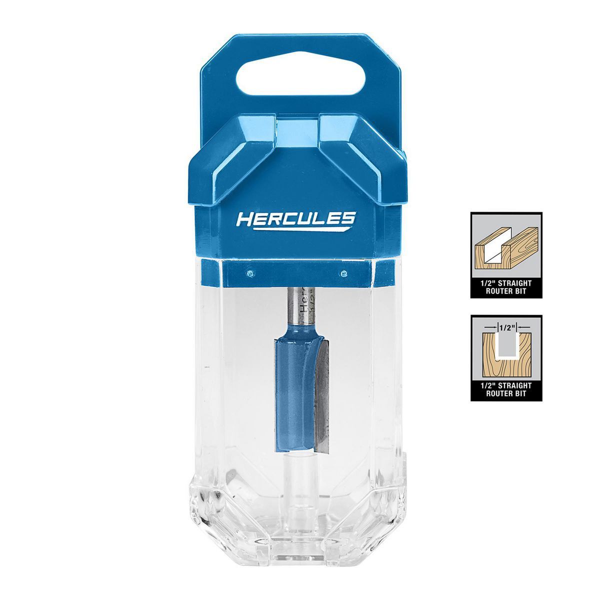 Broca recta para enrutador Hercules de 1/2 pulgada x 1 pulgada con vástago de 1/4 de pulgada - 59251