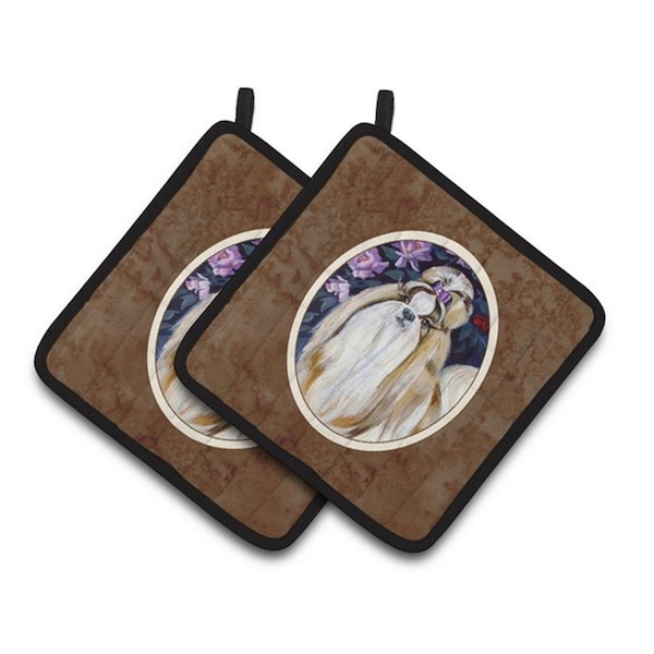 Carolines Treasures Shih Tzu Pair of Pot Holders, 7.5 x 3 x 7.5 in. - 7180PTHD