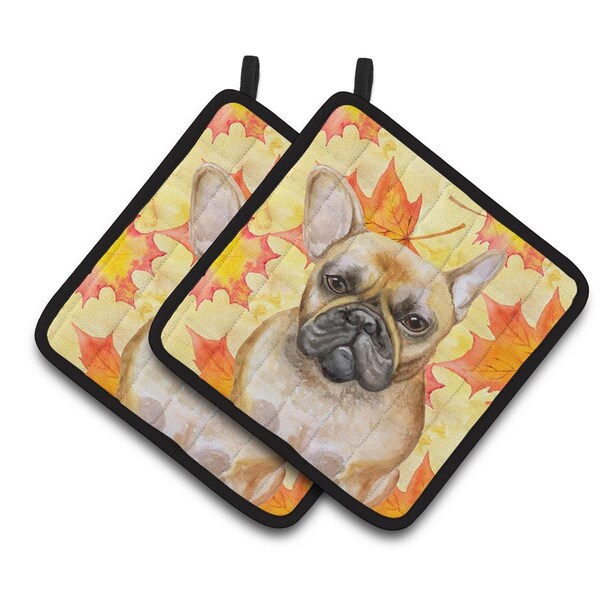 Carolines Treasures French Bulldog Fall Pair of Pot Holders - BB9949PTHD