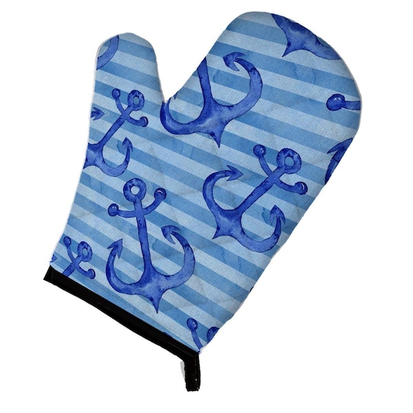 Carolines Treasures Beach Watercolor Anchors Oven Mitt - BB7533OVMT