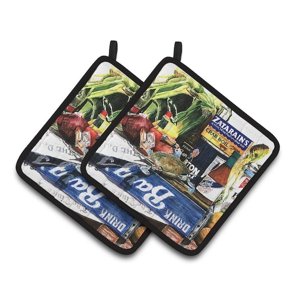 Carolines Treasures Crab in the Middle Pair of Pot Holders - 1008PTHD
