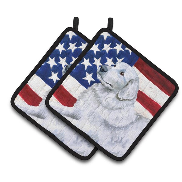 Carolines Treasures Maremma Sheepdog Patriotic Pair of Pot Holders - BB9675PTHD