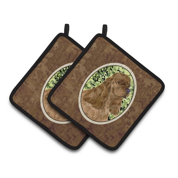 Carolines Treasures Cocker Spaniel Pair of Pot Holders, 7.5 x 3 x 7.5 in. - SS8807PTHD