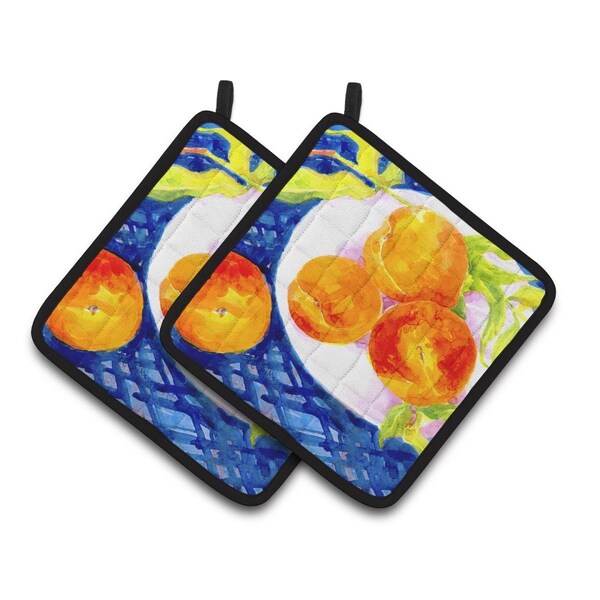 Carolines Treasures Bowl of Peaches Pair of Pot Holders - 6110PTHD