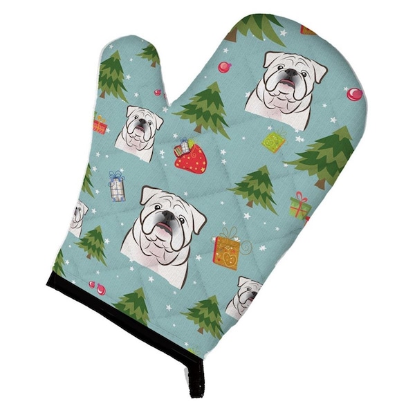 Carolines Treasures Christmas White English Bulldog Oven Mitt - BB5009OVMT