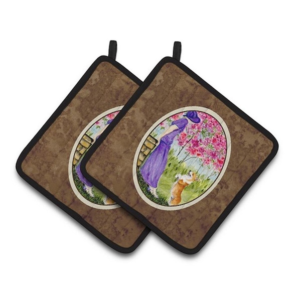 Carolines Treasures Corgi Pair of Pot Holders, 7.5 x 3 x 7.5 in. - SS8616PTHD