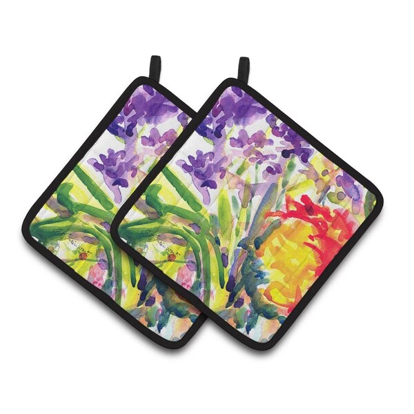 Carolines Treasures Flower Pair of Pot Holders - 6127PTHD