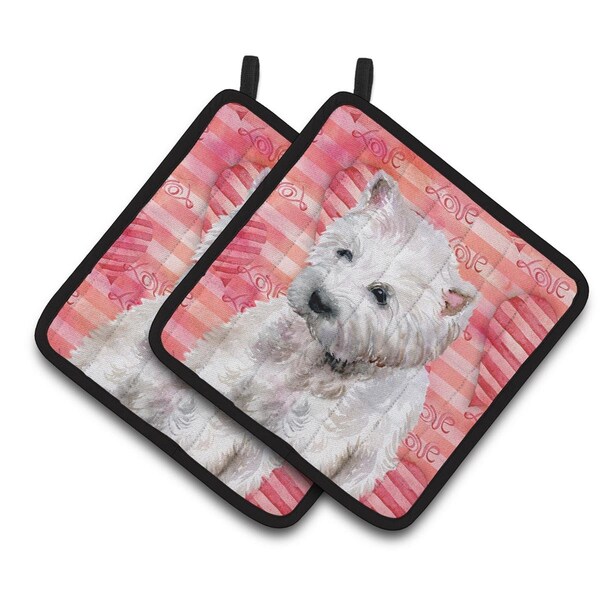 Carolines Treasures Westie Love Pair of Pot Holders - BB9788PTHD