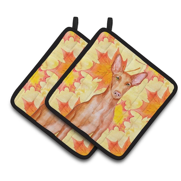 Carolines Treasures Pharaoh Hound Fall Pair of Pot Holders - BB9976PTHD