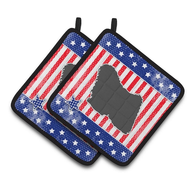 Carolines Treasures USA Patriotic Puli Pair of Pot Holders - BB3363PTHD