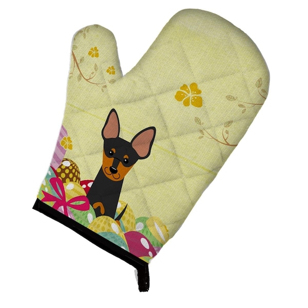 Carolines Treasures Easter Eggs English Toy Terrier Oven Mitt - BB6109OVMT