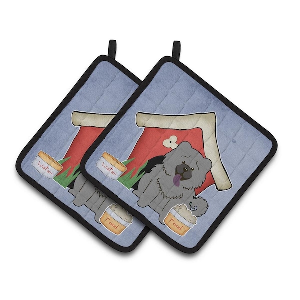 Carolines Treasures Dog House Collection Chow Chow Blue Pair of Pot Holders - BB2893PTHD