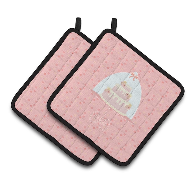 Carolines Treasures Decorative Cake 3 Tier Pink Pair of Pot Holders - BB7276PTHD