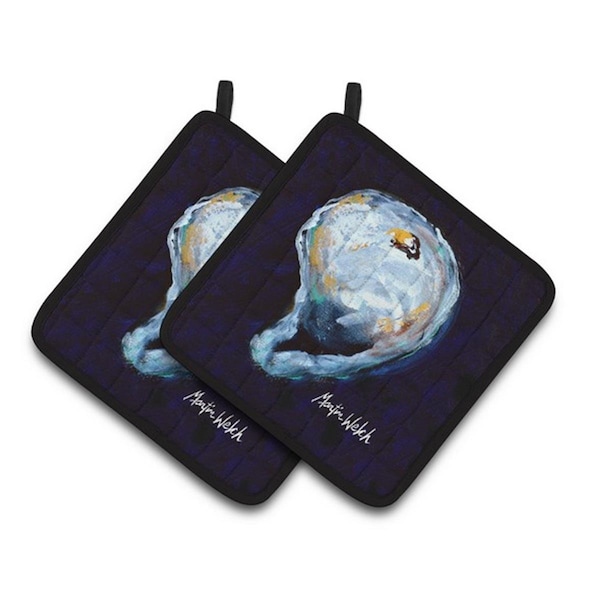 Carolines Treasures Oyster Give me one Pair of Pot Holders, 7.5 x 3 x 7.5 in. - MW1136PTHD