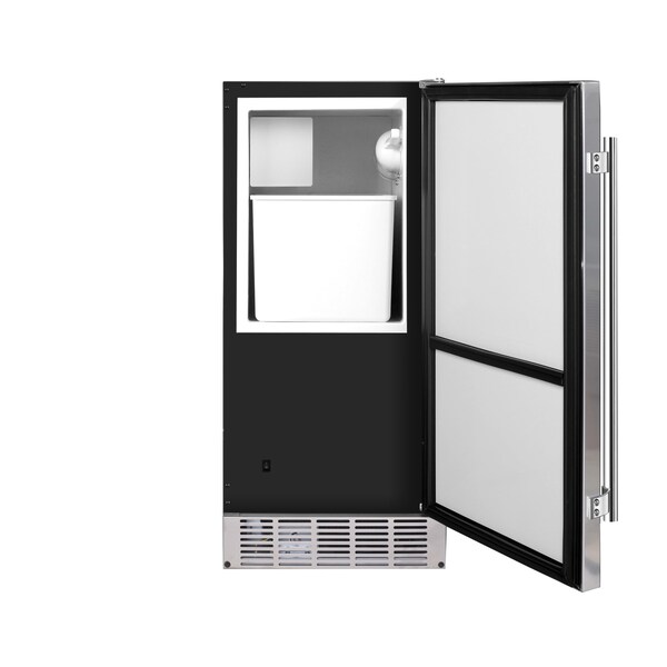 Edgestar 15 Inch Wide BuiltIn Ice Maker with 25 Lbs Storage Capacity and Up to 25 Lbs Daily Ice Production - IB250BL