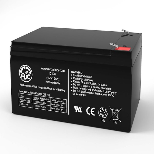Bsc Preferred UPS Battery, Compatible with APC Back-UPS Back-UPS USB 750VA BE750BB  UPS Battery, 12V DC, 10 Ah - AJC-D10S-B-0-154221