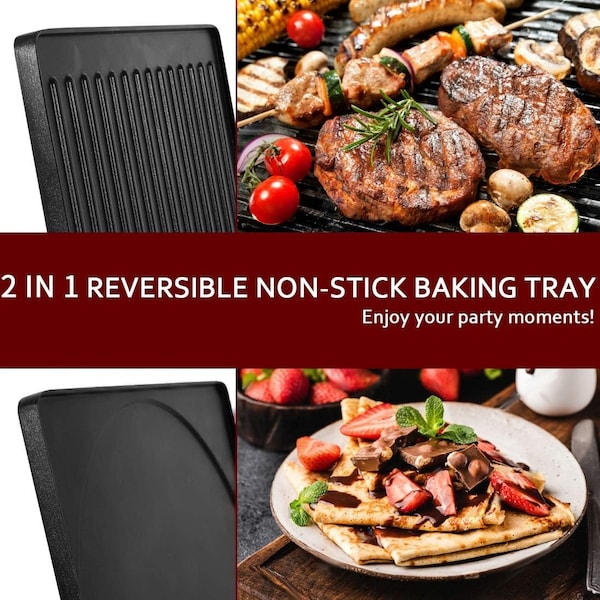 Cusimax 1500W Indoor Portable 2 in 1 Electric Raclette GrillBlack - CMRG-300B