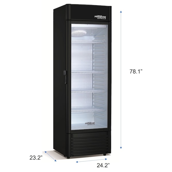 Premium Levella Premium Levella 12.5 cu. ft. Commercial Display Refrigerator One Glass Door Merchandiser in Black -  PRF1257DX