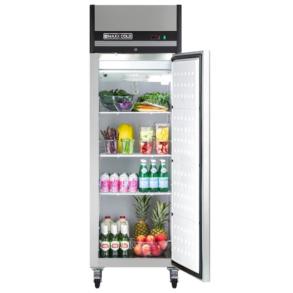 Maxx Cold Refrigerator 23 cu.ft., Single Door, Commercial Upright, Stainless Steel - MXCR-23FD