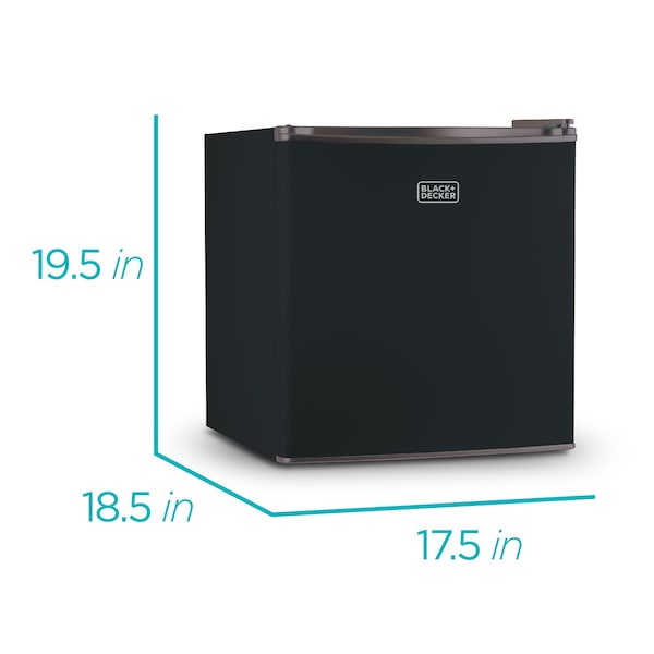 Black & Decker Compact Refrigerator Energy Star Single Door Mini Fridge with Freezer, 1.7 Cubic Feet, Black - BCRK17B