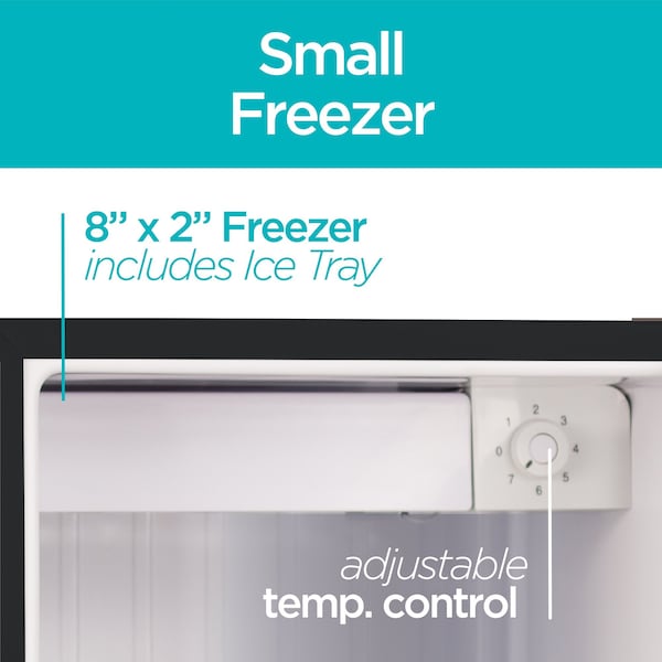 Black & Decker Compact Refrigerator Energy Star Single Door Mini Fridge with Freezer, 1.7 Cubic Feet, Black - BCRK17B
