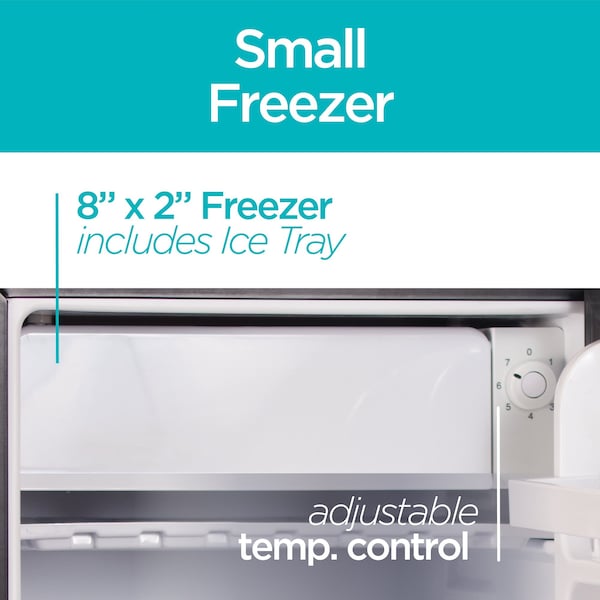 Black & Decker Compact Refrigerator Energy Star Single Door Mini Fridge with Freezer, 2.5 Cubic Feet, Black - BCRK25B