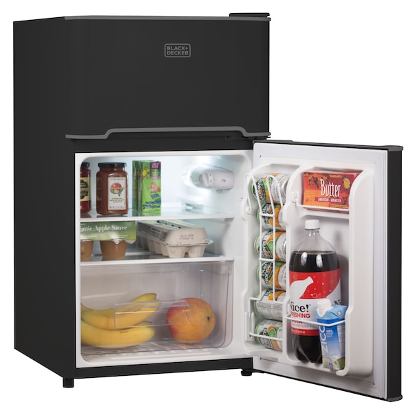 Black & Decker 2 Door Separate True Freezer Mini Fridge - BCRDK32B