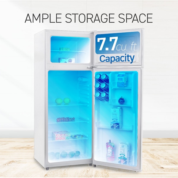 Commercial Cool 7.7 Cu. Ft. Top Mount Refrigerator, White - CCR77LWW