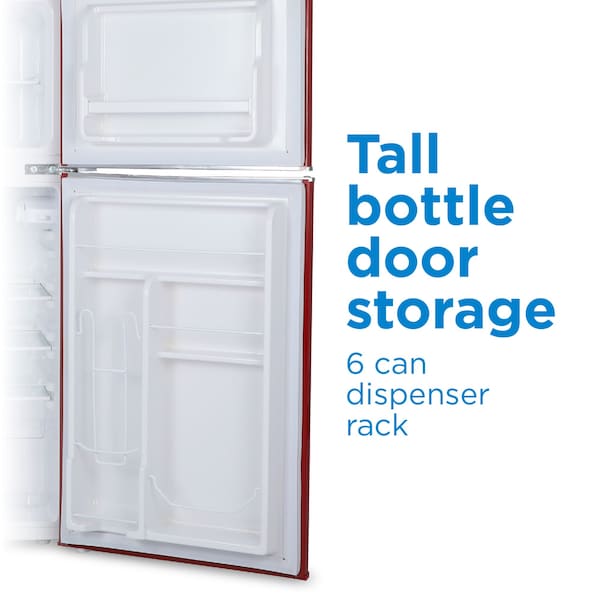 Commercial Cool 4.5 Cu. Ft. Refrigerator With True Freezer, Retro Fridge With 2 Slide-Out Glass Shelves, White - CCRRD45HR