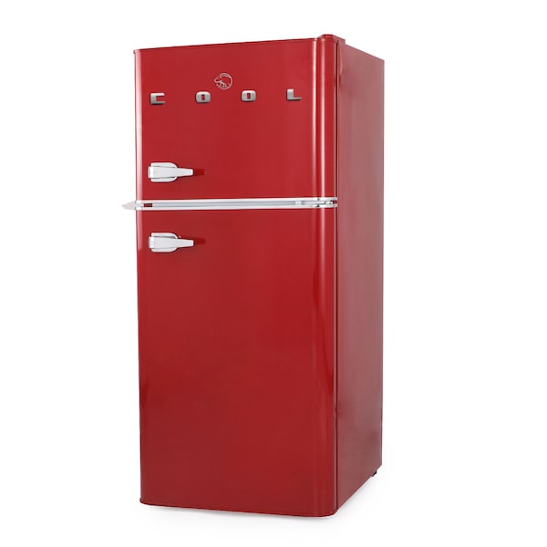 Commercial Cool 4.5 Cu. Ft. Refrigerator With True Freezer, Retro Fridge With 2 Slide-Out Glass Shelves, White - CCRRD45HR