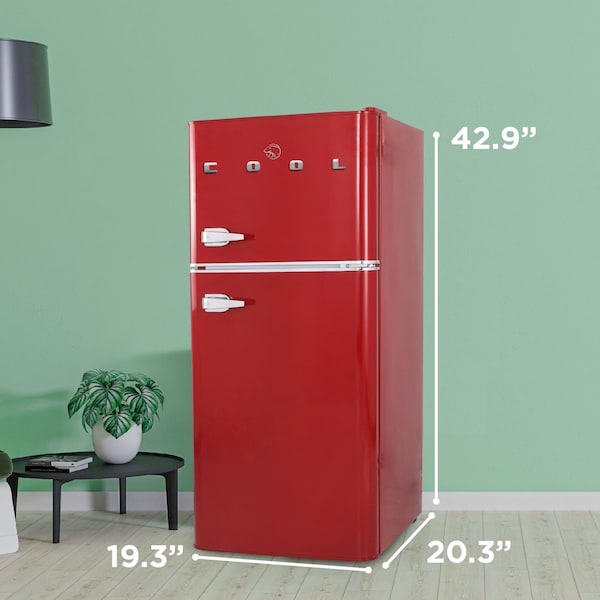 Commercial Cool 4.5 Cu. Ft. Refrigerator With True Freezer, Retro Fridge With 2 Slide-Out Glass Shelves, White - CCRRD45HR