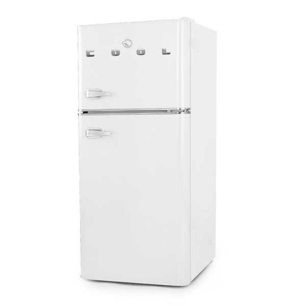 Commercial Cool 4.5 Cu. Ft. Refrigerator With True Freezer, Retro Fridge With 2 Slide-Out Glass Shelves, White - CCRRD45HW