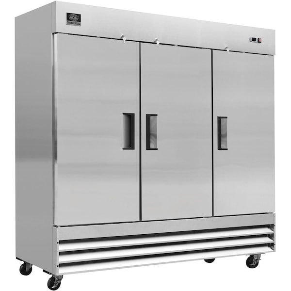 Nexel 3 Door Commercial Reach-In Freezer, 72 Cu. Ft., 80-7/8W x 32-1/4D x 82-1/2H - CFD-3FF-HC