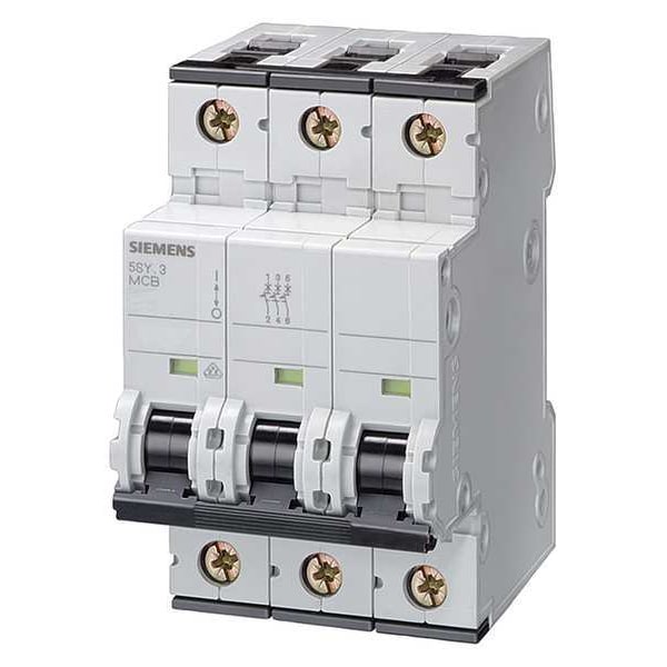 Siemens Circuit Breaker, 5SY6 Series, 20A, 3 Pole, 400V AC, 5kA at 400V AC, C Curve - 5SY63207