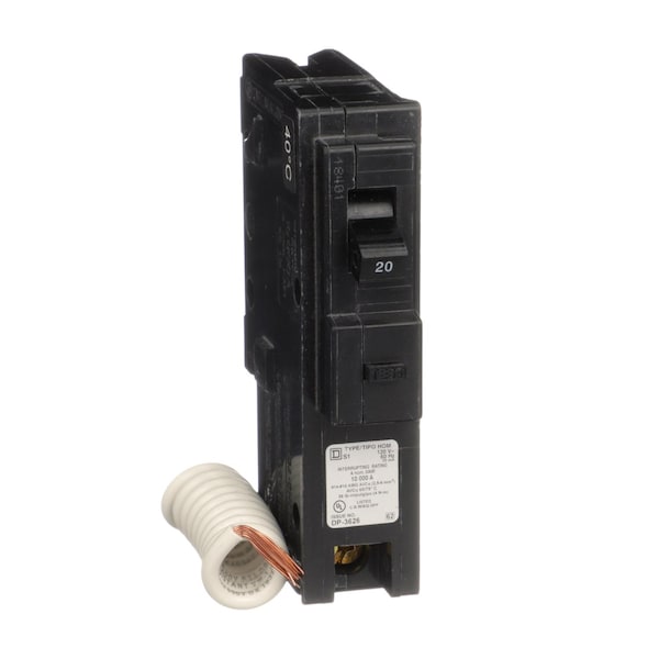 Square D Miniature Circuit Breaker, HOM Series, 20A, 1 Pole, 120V AC, 10kA, B Curve - HOM120EPD