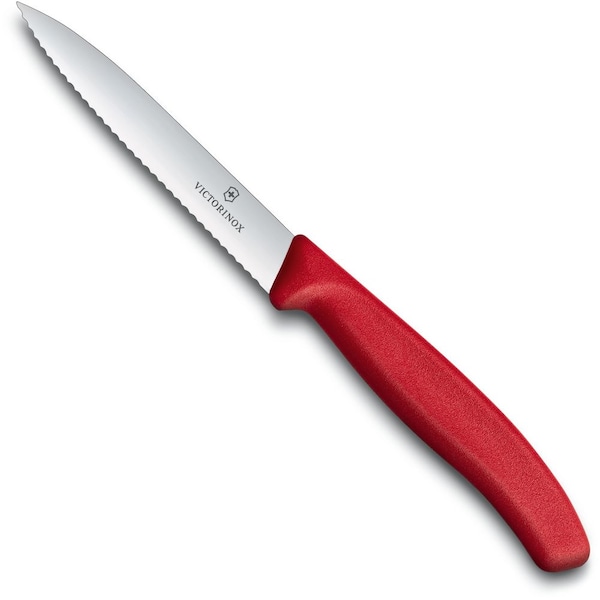 Swiss Army Brands 2024 Kitchen Swiss Classic Paring 4In Serrated, Spear Point Blade, 5/8In Width At Handle Red - VIC-6.7731
