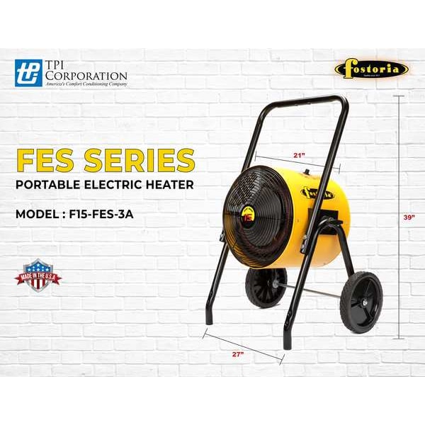 Fostoria Portable Salamander Heater, 208V AC - F15-FES-3A