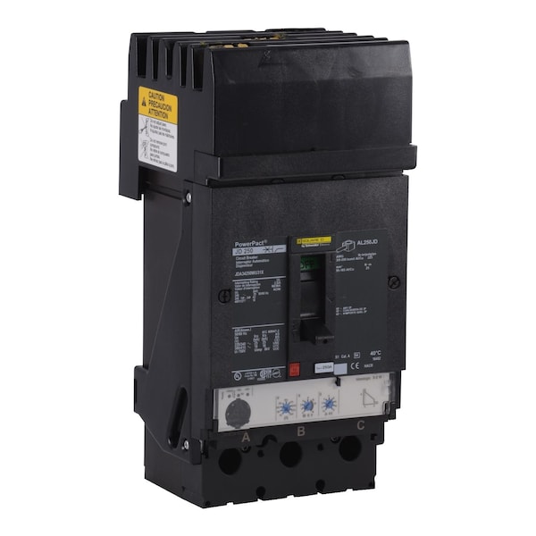 Schneider Electric Molded Case Circuit Breaker, JJA Series, 250A, 3 Pole, 277/480V AC, 100kA at 240V AC - JJA34250WU31X