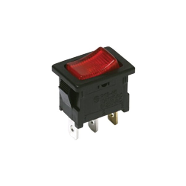 Interruptor basculante de C&K Components, SPST, Encendido-Apagado, Cerrado, Terminal de conexión rápida, actuador basculante, montaje en panel - DA102J12S215DQF.